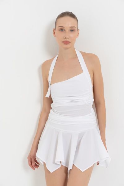 'WHITE DRESS HALTER'