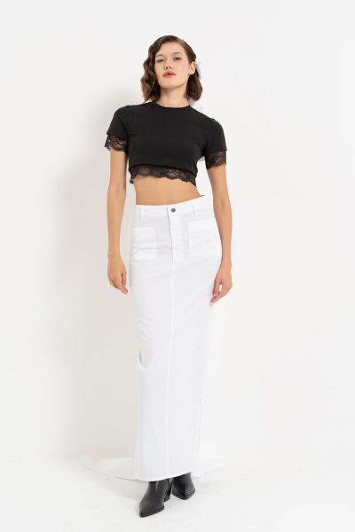 'WHITE MAXI SKIRT'